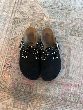 Birkenstock Boston Suede Rivet Studded Clogs